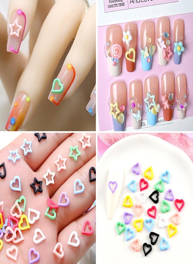 panthra Charms for Nails 400 Pcs Set Star Nail Charms Mixed Colors Kawaii Nail Charms Suitable for Ladies and Girls Decoration DIY, Craft Jewelry (Heart * 200, Star * 200) - Image 5
